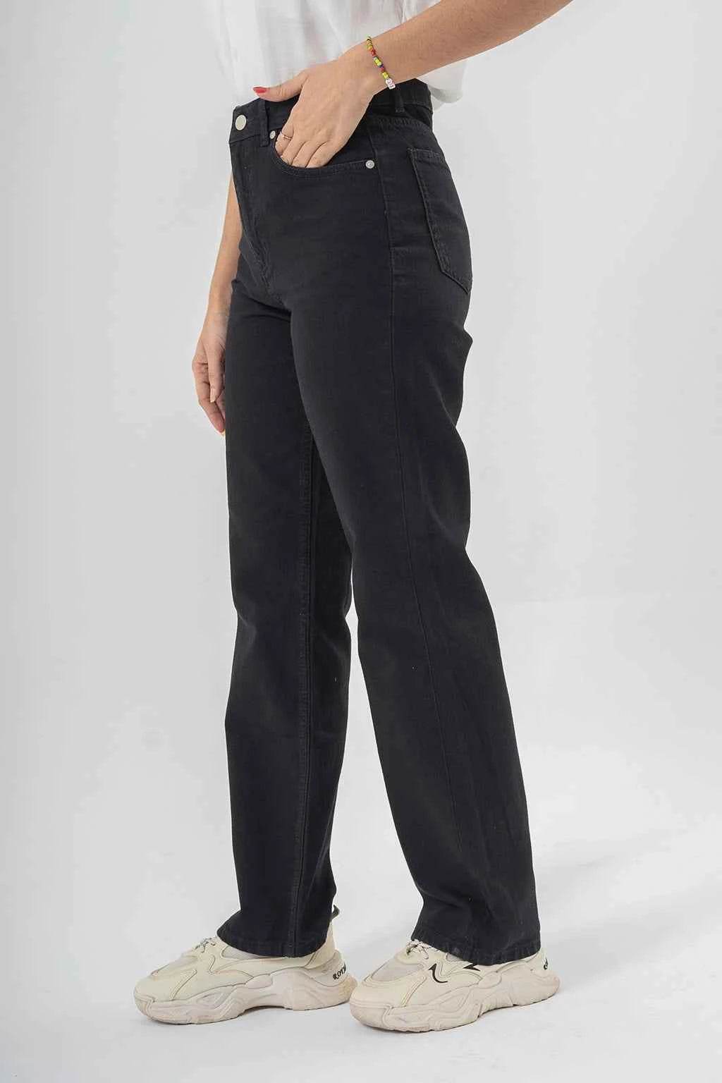 High Waist Black Denim Pants for a Chic Everyday Style
