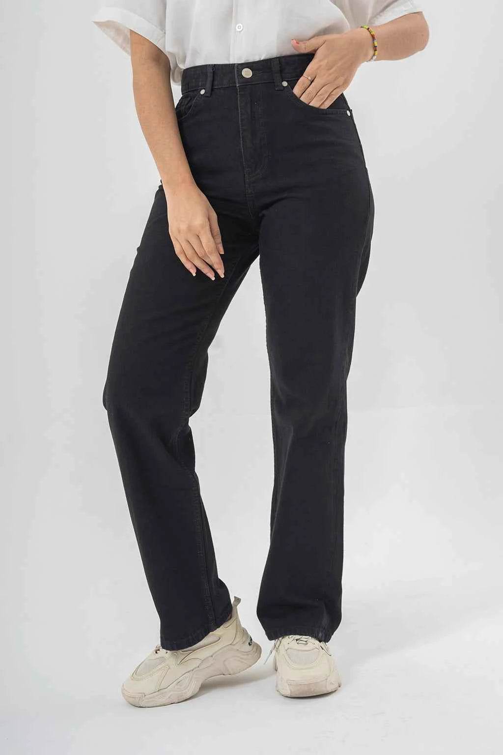 High Waist Black Denim Pants for a Chic Everyday Style