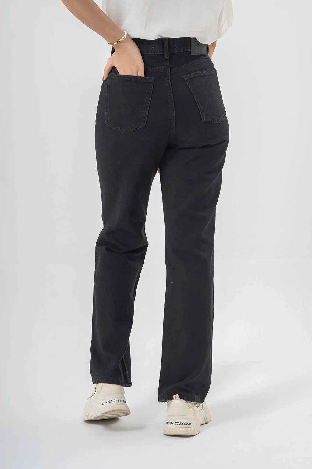 High Waist Black Denim Pants for a Chic Everyday Style