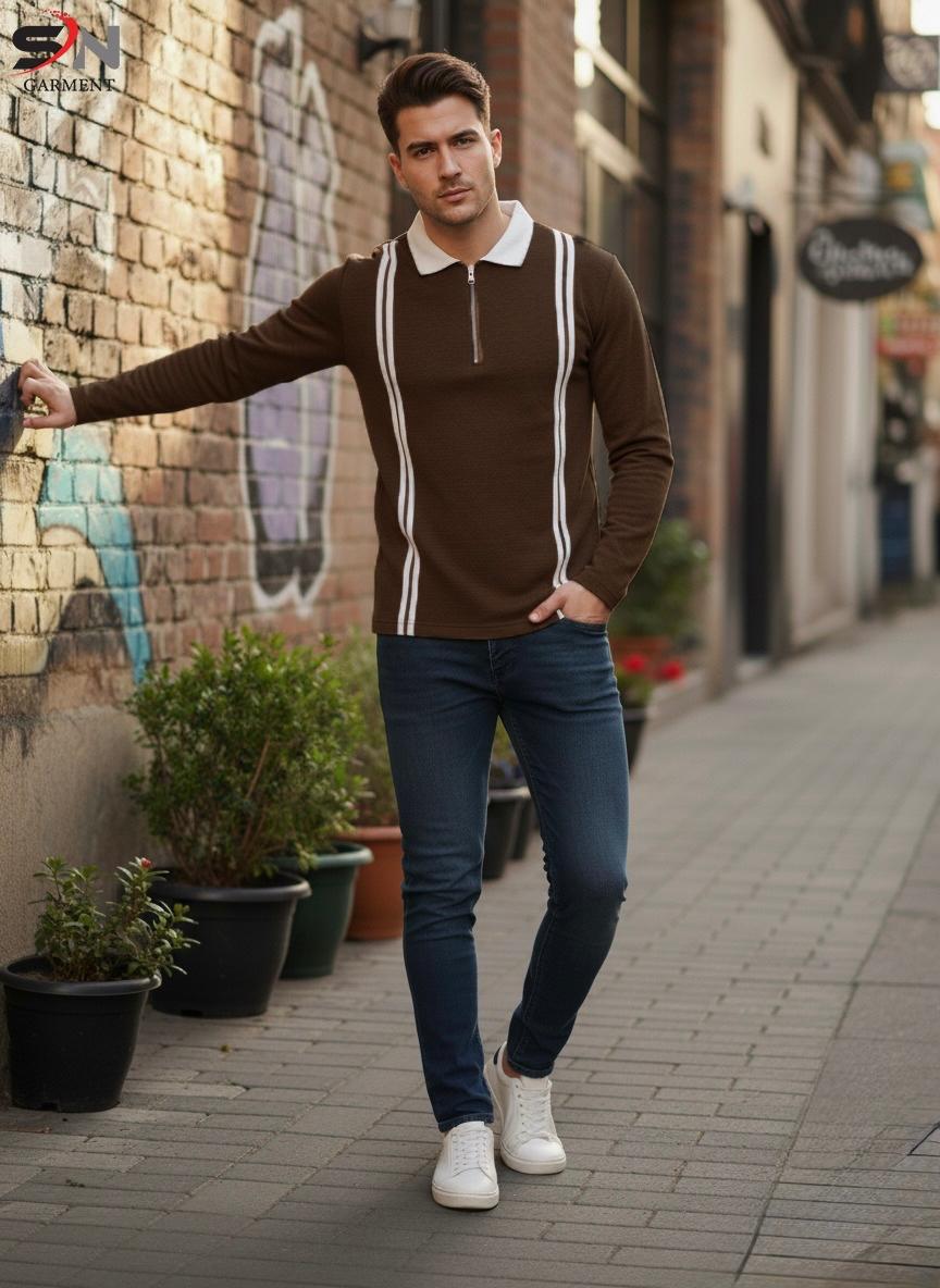 Stripe Collar Sweatshirt – Premium Streetwear | Winter Collection